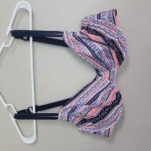 S Oliver Blue Pink Green White Mix Kini Bikini Swimsuit Top Size EUR 44E / US L